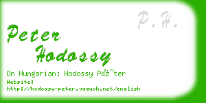 peter hodossy business card